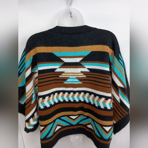 Wrangler Western Cowgirl S/M Womens Retro Poncho Knit Sweater (#230)(C) - Picture 4 of 8